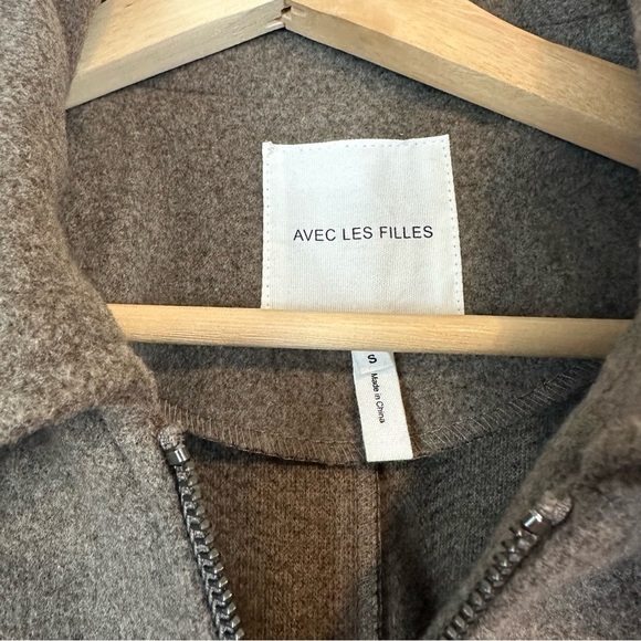 Avec Les Filles | Brown Relaxed Front Zip Jacket Barn Jacket Style Size Small - Picture 3 of 6